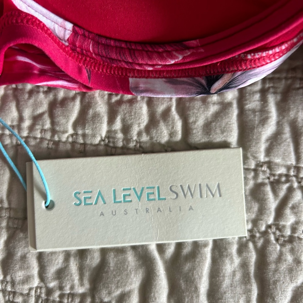 Sea Level Swim Tropicale Cross Front Bikini TOP NWT Size 10 - Picture 5 of 14